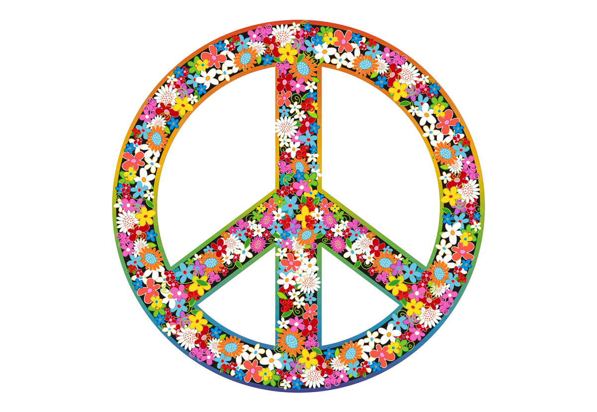 Autoaufkleber Aufkleber Hippie Blumen Reserveradcover - Peace Logo