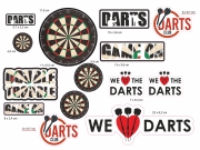Darts Sticker Set - Darts Aufkleber Set - 14 Darts Sticker